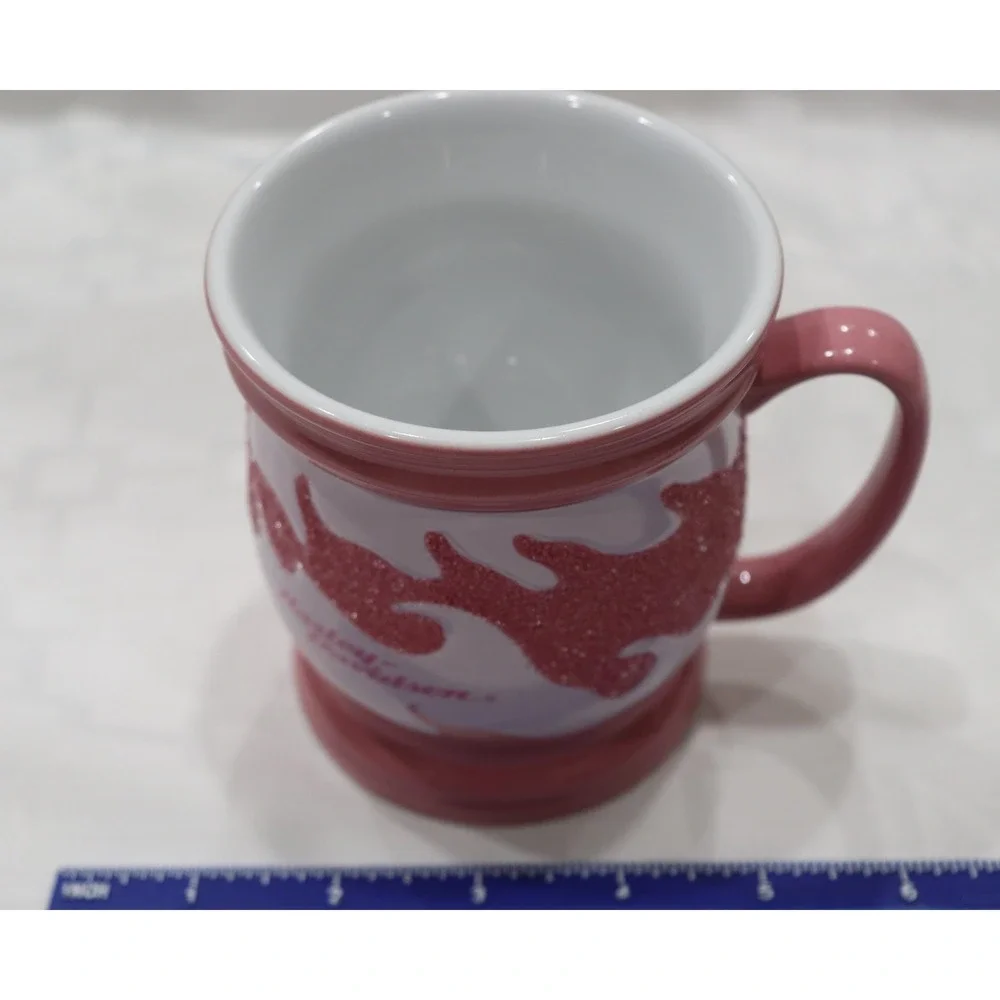 Harley-Davidson Pink and White Sparkled Textured Flames Coffee Mug - Picture 9 of 10